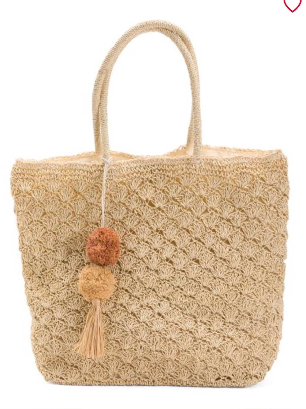 STRAW STUDIOS Handmade Straw Beach Tote